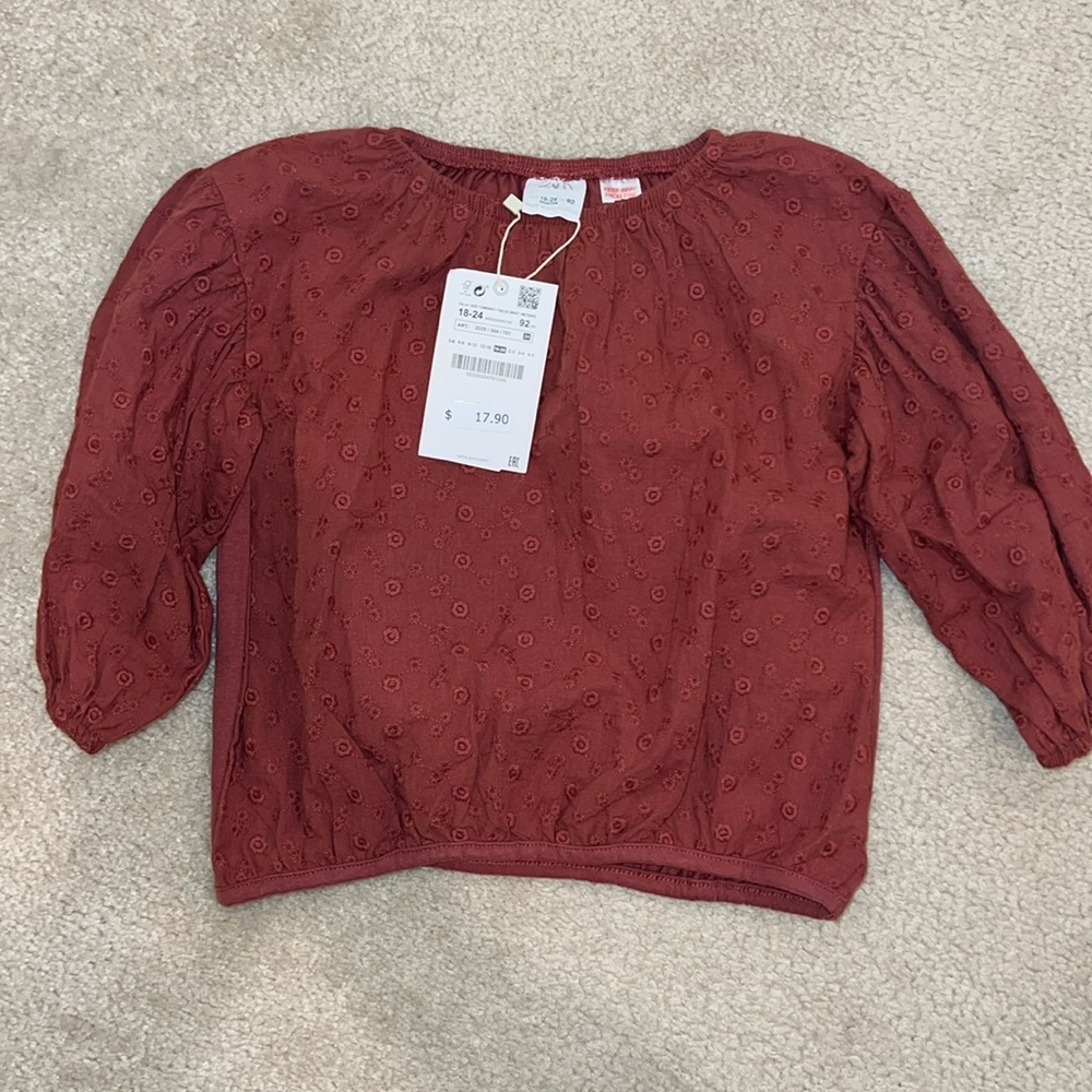 Zara red blouse NWT 18-24 month